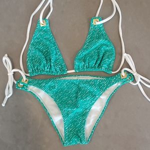 ViX green & white string bikini